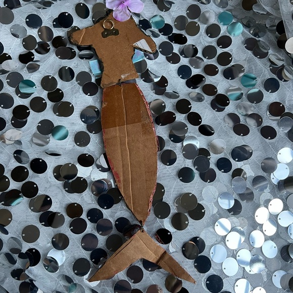 handcrafted wall plaque mixed media mermaid Victorian flowers dream - Picture 5 of 6